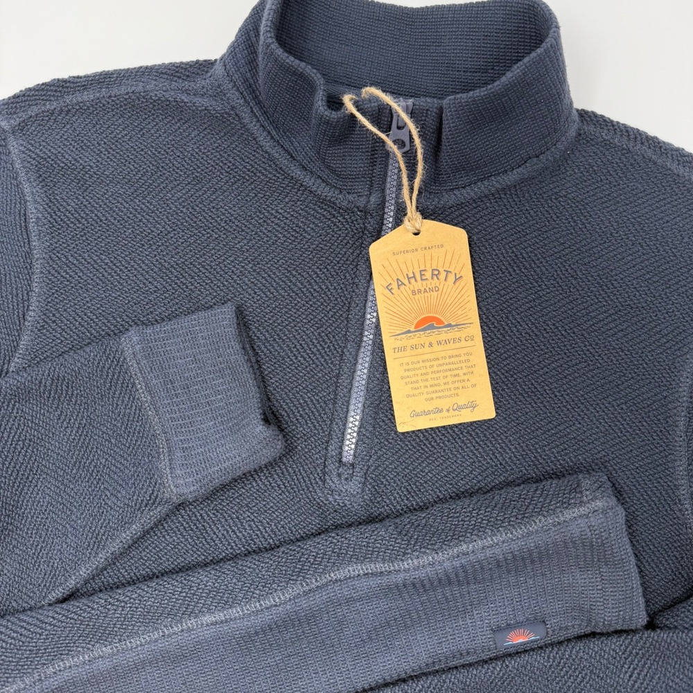 FAHERTY BRAND Whitewater Quarter Zip‎ Pullover Men19 Active Fleece Top Small NEW